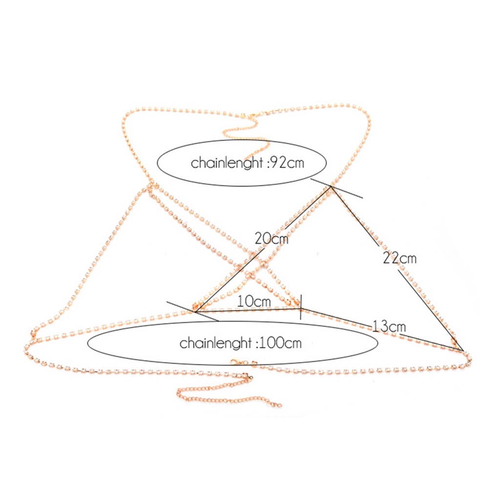 Dây đeo cơ thể đính đá nhân tạo đẹp mắt quyến rũ cho nữ