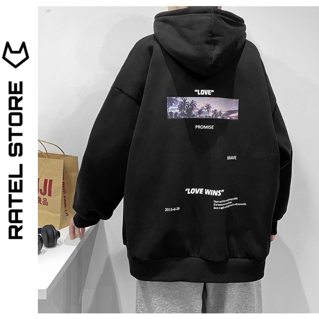 Áo Hoodie Local Brand Nỉ Bông Nam Nữ LOVE WIN Unisex Form Rộng