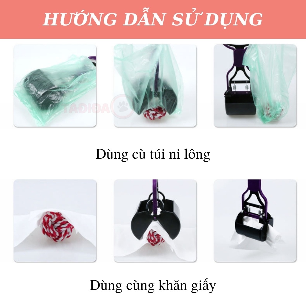 Dụng cụ hốt phân Chó Mèo Thú Cưng tiện lợi , Xẻng vệ sinh Thú Cưng chất lượng - Tadida Pet