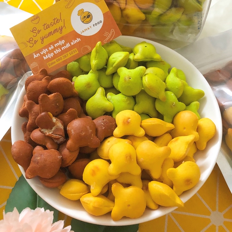 Bánh gấu Liên Hưng nhân kem thơm ngon béo ngậy giòn rụm hủ 600g | Ăn Vặt Jamay Food