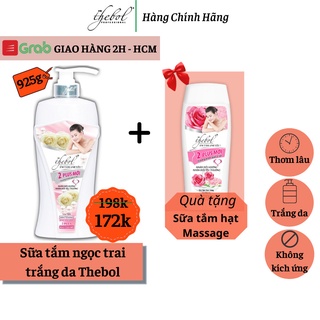 Sữa tắm thảo dược tinh chất Ngọc Trai nước hoa Thebol 2 Plus 925g Tặng sữa tắm trắng hạt massage 226gr