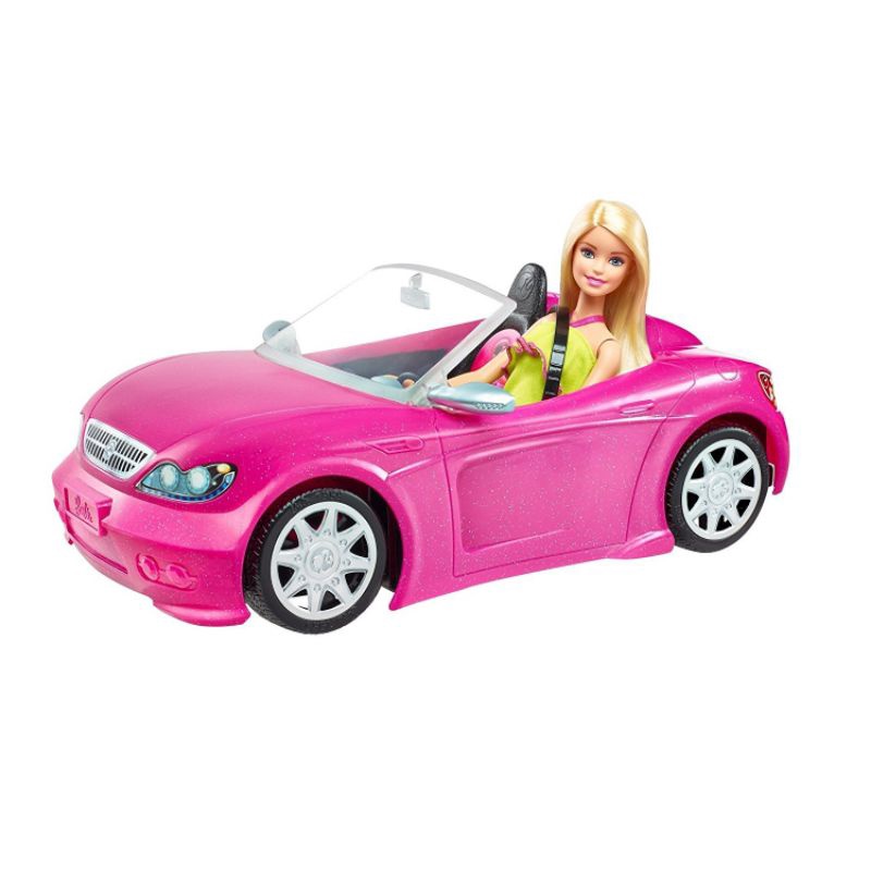 Xe hơi màu hồng cao cấp dành cho búp bê Barbie