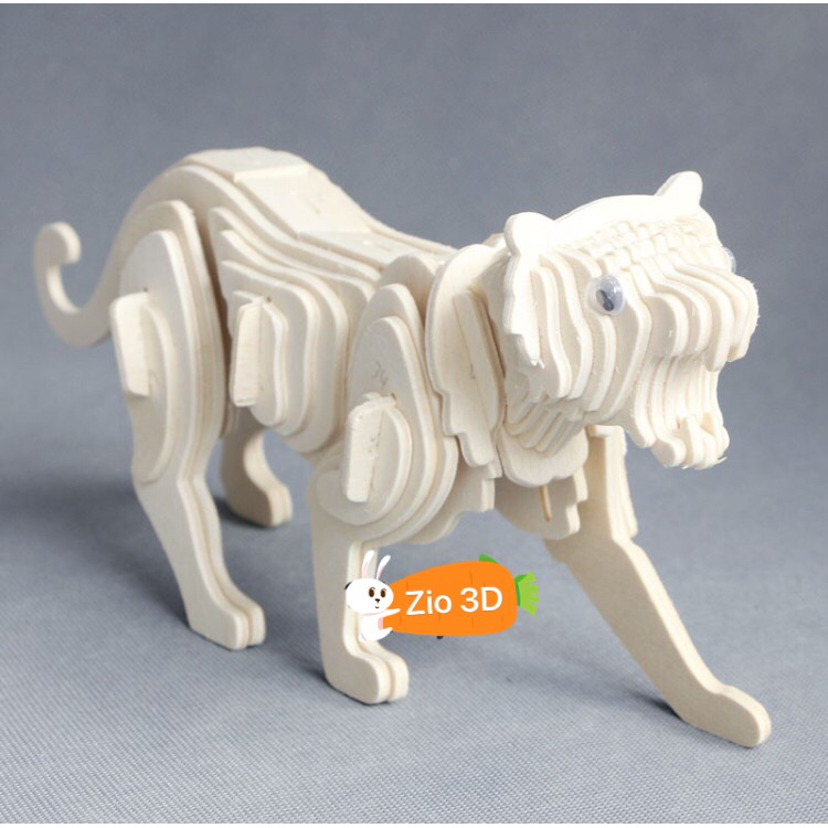Đồ Chơi Lắp Ráp Gỗ 3D Mô Hình Con Hổ
