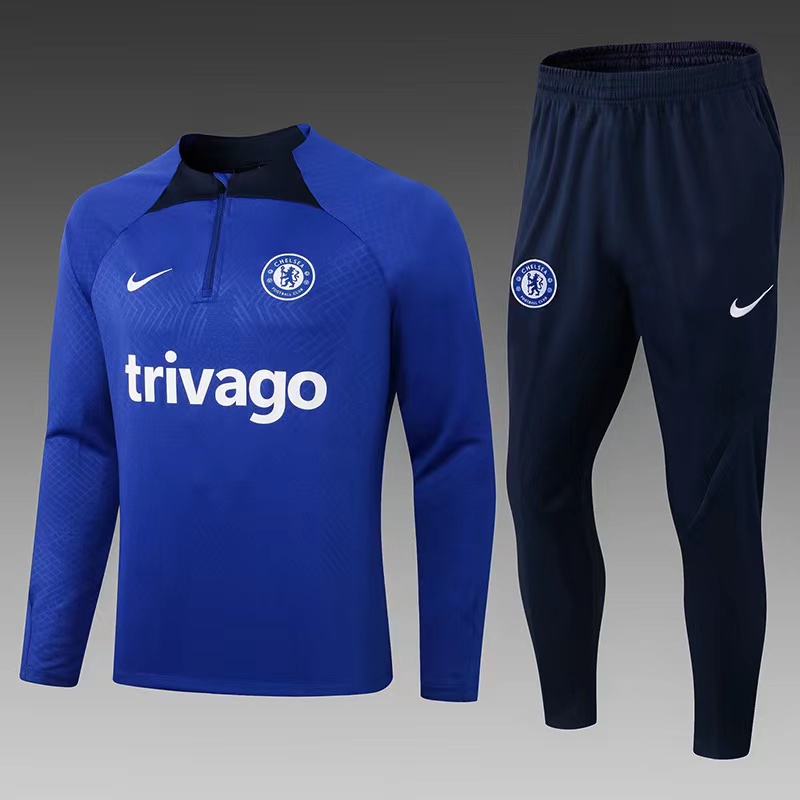 Bộ Quần Áo Thể Thao Bóng Đá Dài Tay Nửa Thân Chelsea Thời Trang Cao Cấp 2022