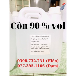 [Ship NOW/GRAB SIÊU TỐC] 5 lít Cồn 70 độ / 90 độ (Ethanol 70%/90%) Sát khuẩn (rửa tay, sát khuẩn)