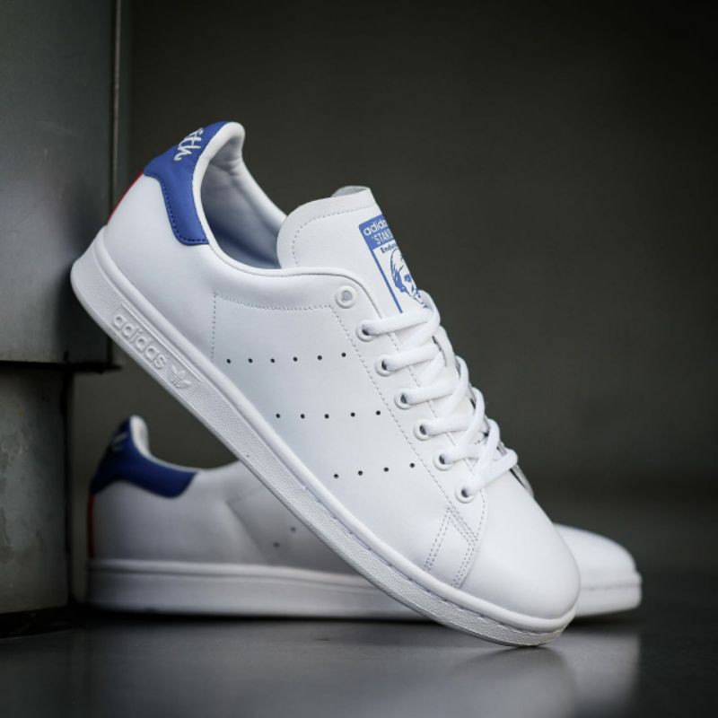 Giày Thể Thao Adidas Stan Smith Chính Hãng Phối Màu Xanh Trắng Đỏ Cá Tính