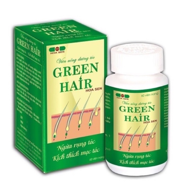 Viên uống dưỡng tóc Green Hair hoa sen -ngừa rụng tóc ,kích thích mọc tóc