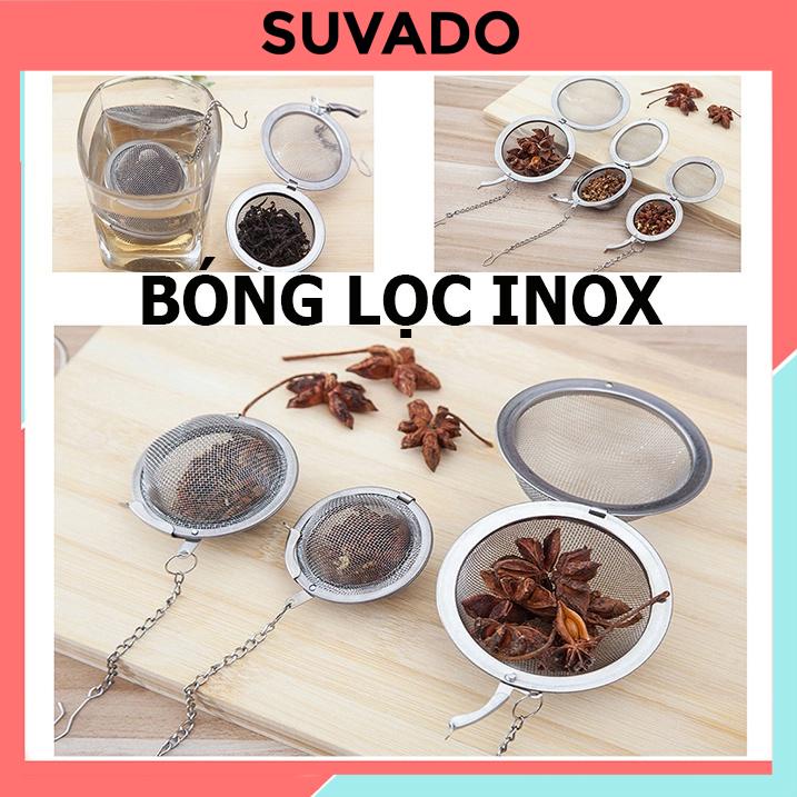 Bóng lọc lưới inox 304 Lọc trà, gia vị có dây treo cứng, siêu bền, không gỉ dụng cụ pha chế đa năng BL01 SUVADO