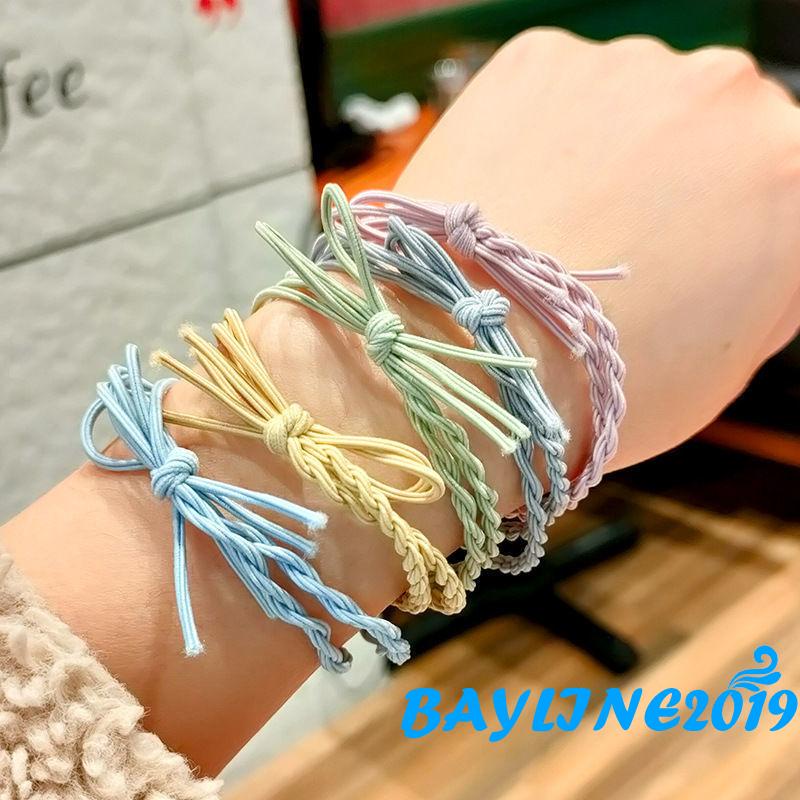 Dây buộc tóc co giãn dệt nhiều màu 11 màu tùy chọn cho nữ