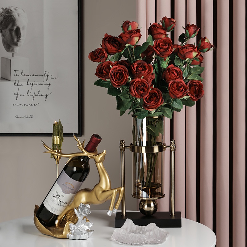 Giá Đỡ Chai Rượu Vang Hình Con Nai Bằng Nhựa Resin Phong Cách Bắc Âu Sang Trọng Dành Cho Trang Trí Phòng Khách