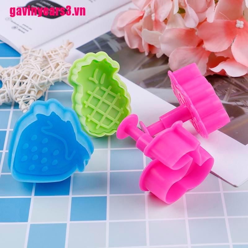 Set 4 Khuôn Cắt Bánh Quy Tạo Hình Trái Cây 3d Diy Tiện Dụng