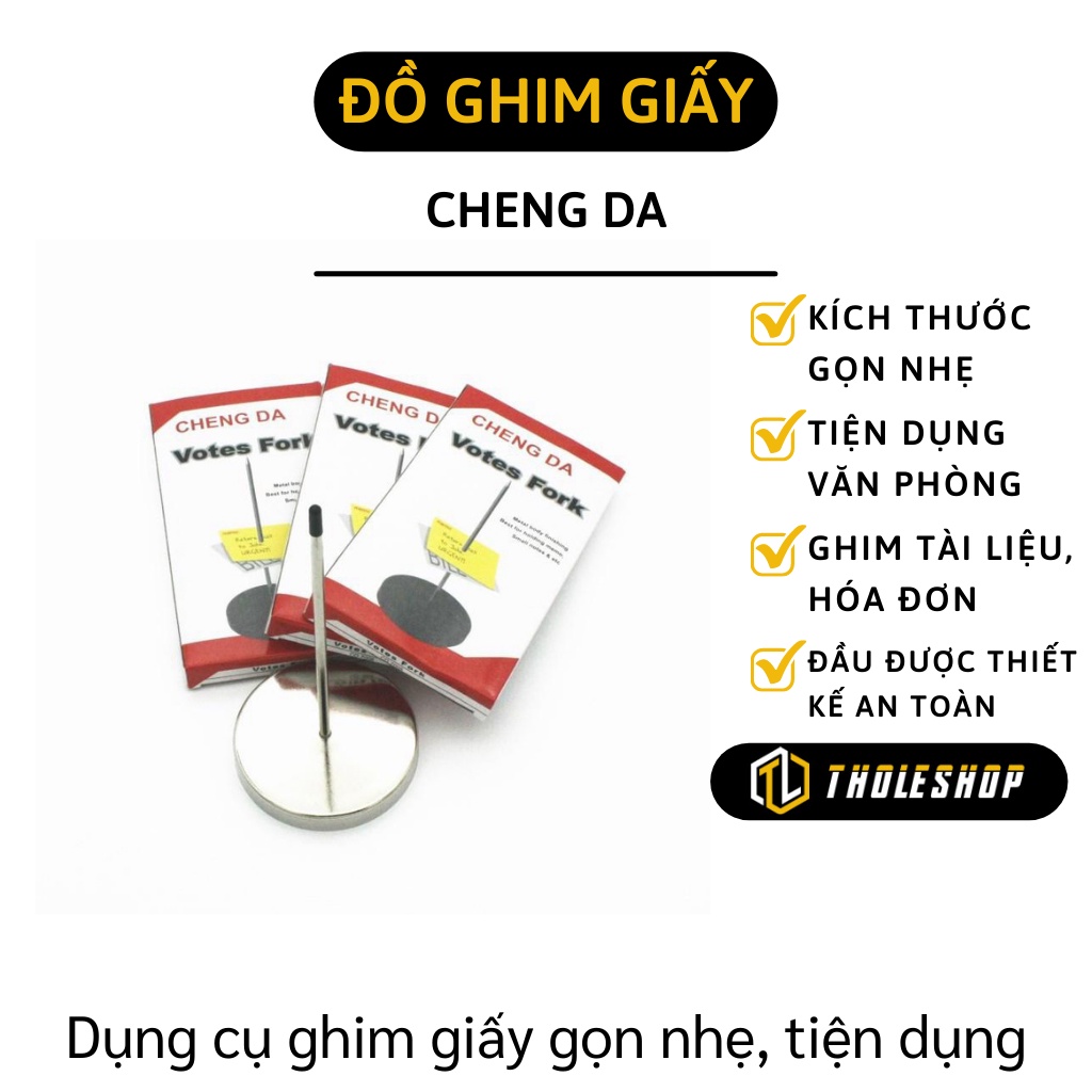 Cây Ghim Giấy, Hóa Đơn - Dụng Cụ Cọc Ghim Cắm Bill, Giấy, Hóa Đơn Cheng Da 8237