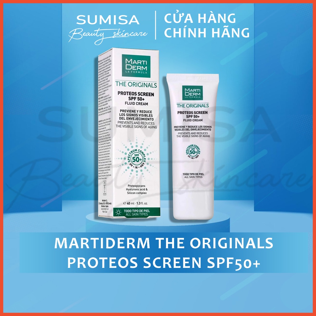 MartiDerm The Originals Proteos Screen SPF50+ Fluid Cream – Kem Chống Nắng Ngừa Nám Lão Hóa – 40ml
