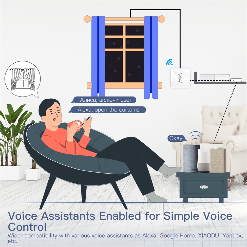 Công TắC ChạM MàN HìNh CảM ỨNg WiFi RF433 2.5D Thông Minh Cho CuộC Sống Thông Minh / Tuya APP Works Alexa Google Home