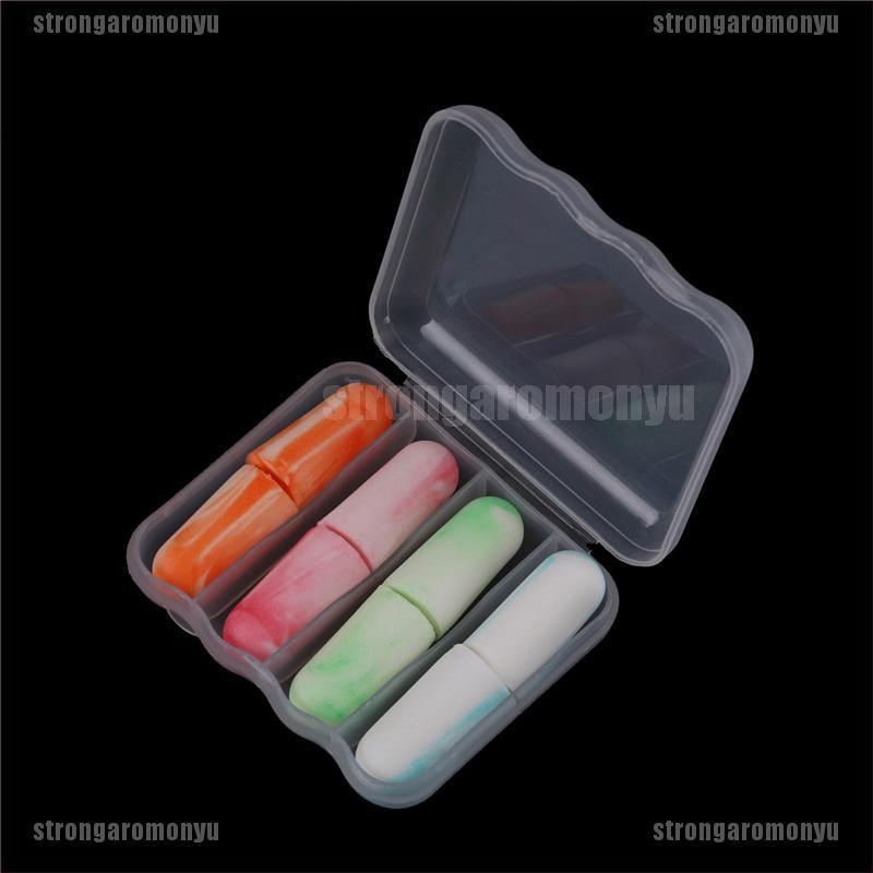 (Hàng Mới Về) Set 4 Cặp Nút Bịt Tai Bằng Mút Mềm Chống Ồn Khi Ngủ