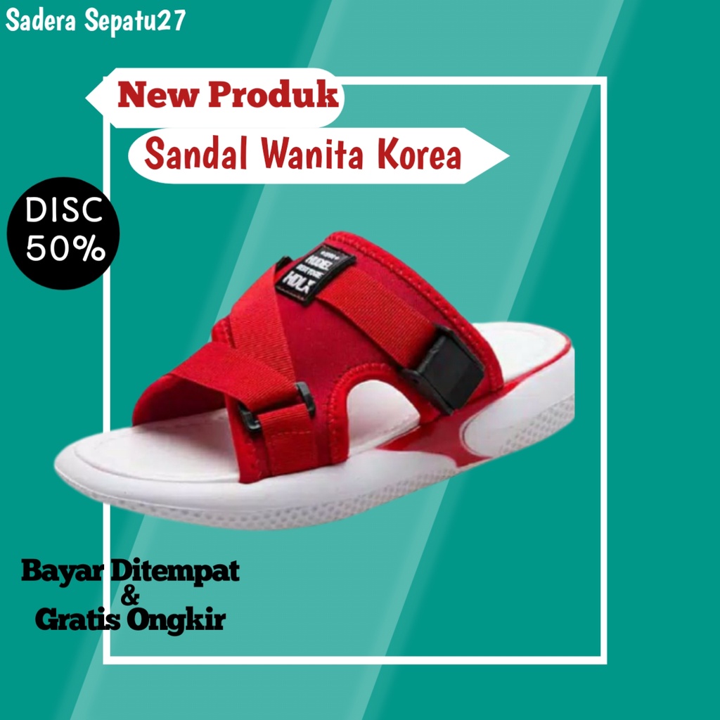 Dép sandal nữ đế cao 13 quai ngang màu đen