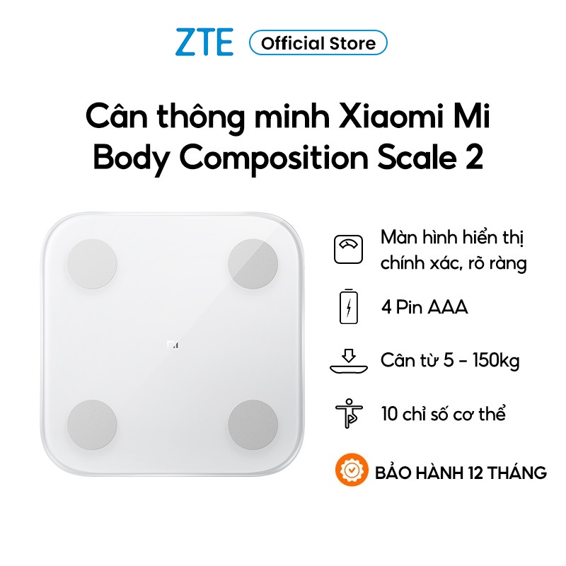 Cân điện tử Xiaomi Body Composition Scale 2 - Chip BIA chính xác cao - Hàng Chính Hãng