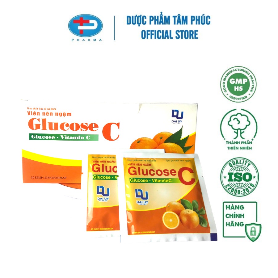 Kẹo ngậm Glucose C ĐẠI UY Bổ Sung Vitamin C TÂM PHÚC PHARMA Hộp 30 Gói