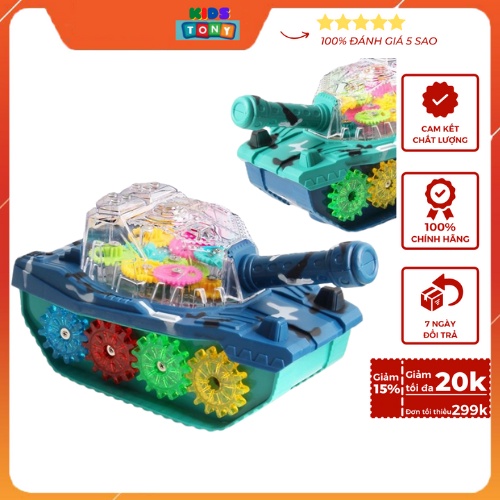 Xe tăng đồ chơi đa năng tự động phát nhạc và đèn cho bé, đồ chơi xe tăng chạy pin có nhạc và ánh sáng vui nhộn Tony kids