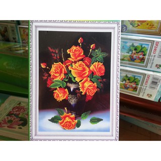 Tranh đính đá bình hoa H976