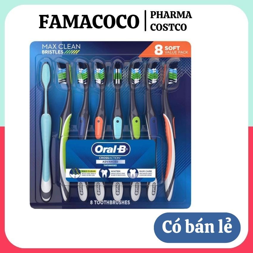 8 Cái Bàn chải đánh răng lông mềm Oral-B của mỹ chải sạch răng cho cả gia đình có tách lẻ FAMACOCO