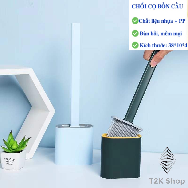 Chổi cọ nhà vệ sinh silicon - Cây cọ bồn cầu tolet thông minh cọ nhà tắm tiện lợi - T2K Shop