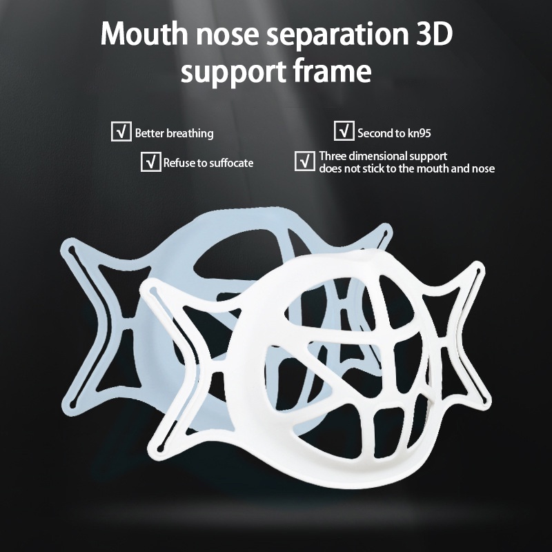 [Hàng mới về] Khung đỡ khẩu trang y tế thiết kế 3D ba chiều hỗ trợ dễ thở thoải mái có thể rửa được