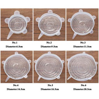 Bộ 6 miếng màng bọc thực phẩm silicon co giãn