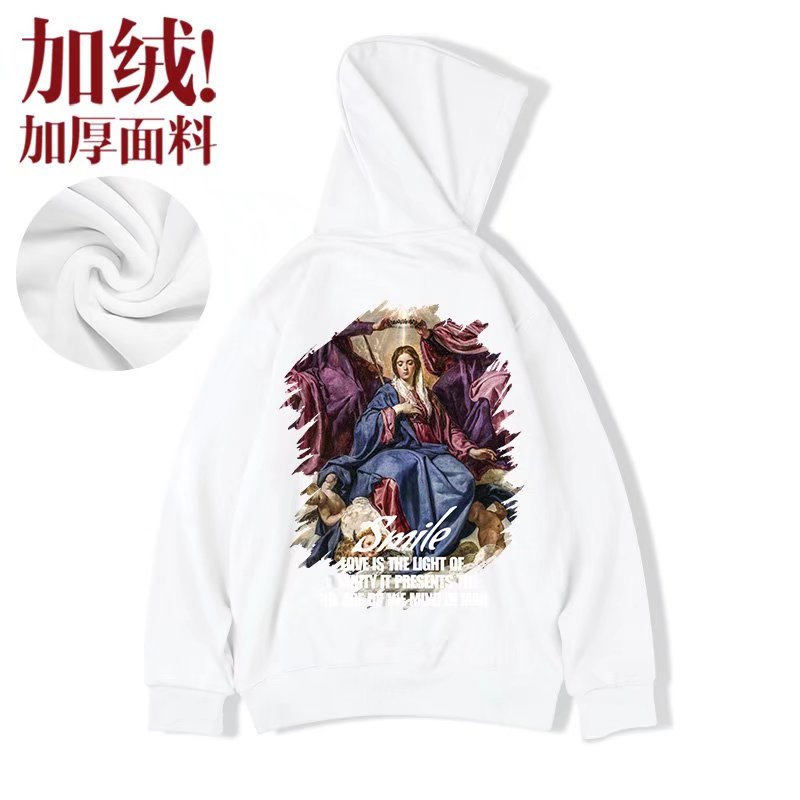 Áo hoodie dáng rộng phong cách hip hop thời trang mùa thu cho nam size M-8XL