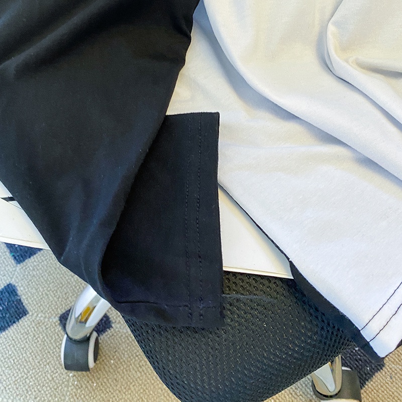 Áo thun ZHELIHANGFEI tay dài dáng rộng giả hai lớp in họa tiết chữ cái dễ phối đồ thời trang trẻ trung dành cho nữ