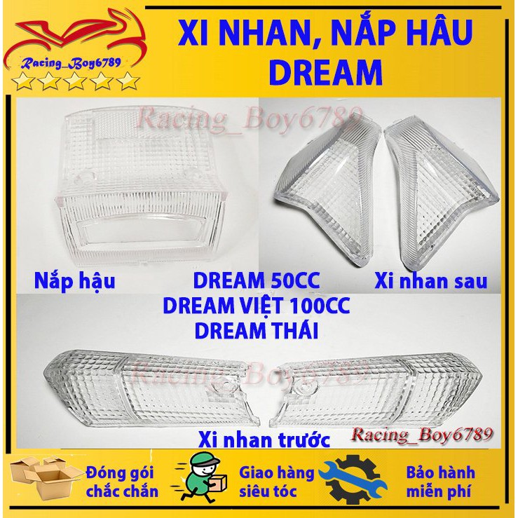 Nắp đèn hậu + xinhan trước+ xinhan sau dream trong suốt