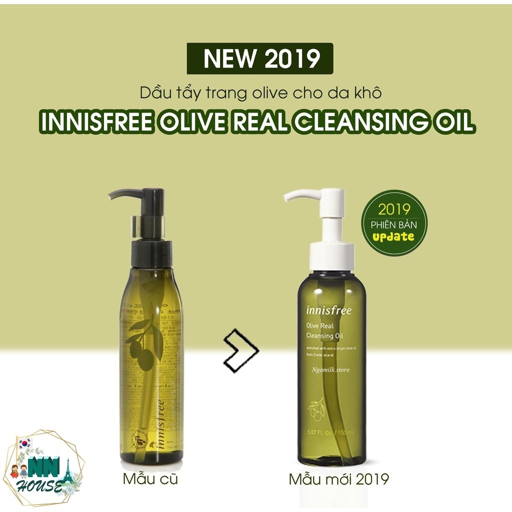 Dầu Tẩy trang Innisfree Olive Real Cleansing Oil – 150ml – dưỡng ẩm dành cho da khô – NN HOUSE