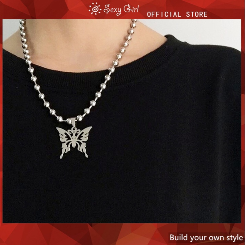 Vòng cổ Inox Mặt Hình Bướm Dễ Thương Cho Nữ