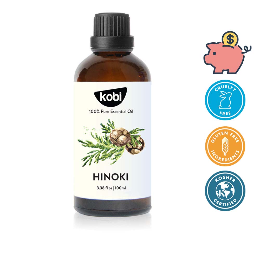 Tinh dầu Pơ Mu Kobi Hinoki essential oil giúp khử mùi, làm nguyên liệu nước hoa, xà phòng - 100ml