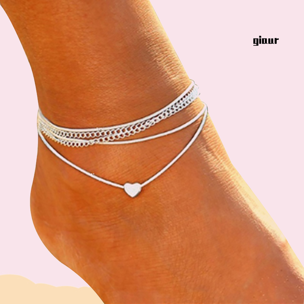 Lắc Chân Nhiều Lớp Mặt Hình Trái Tim Thời Trang | BigBuy360 - bigbuy360.vn