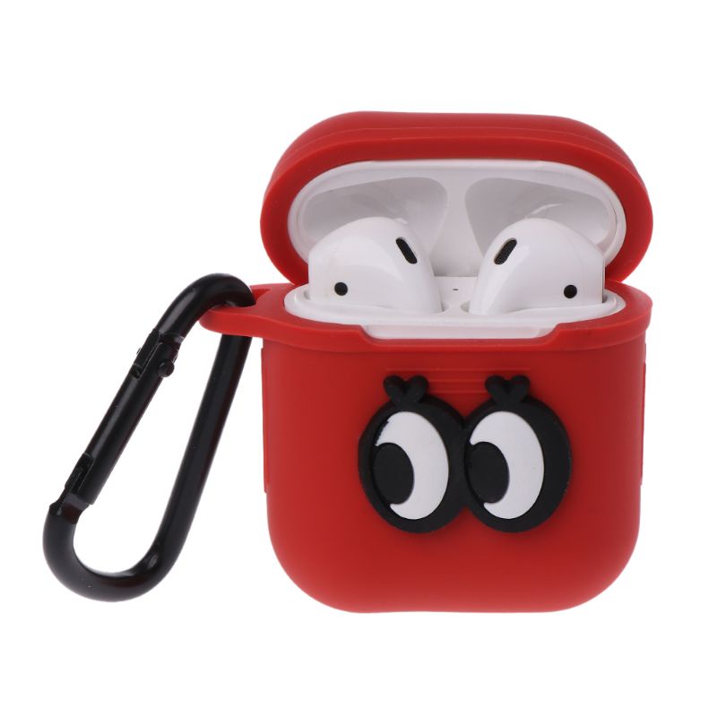 Vỏ Bảo Vệ Hộp Sạc Tai Nghe Airpod Bằng Silicon Hình Đôi Mắt To Chống Sốc / Bụi