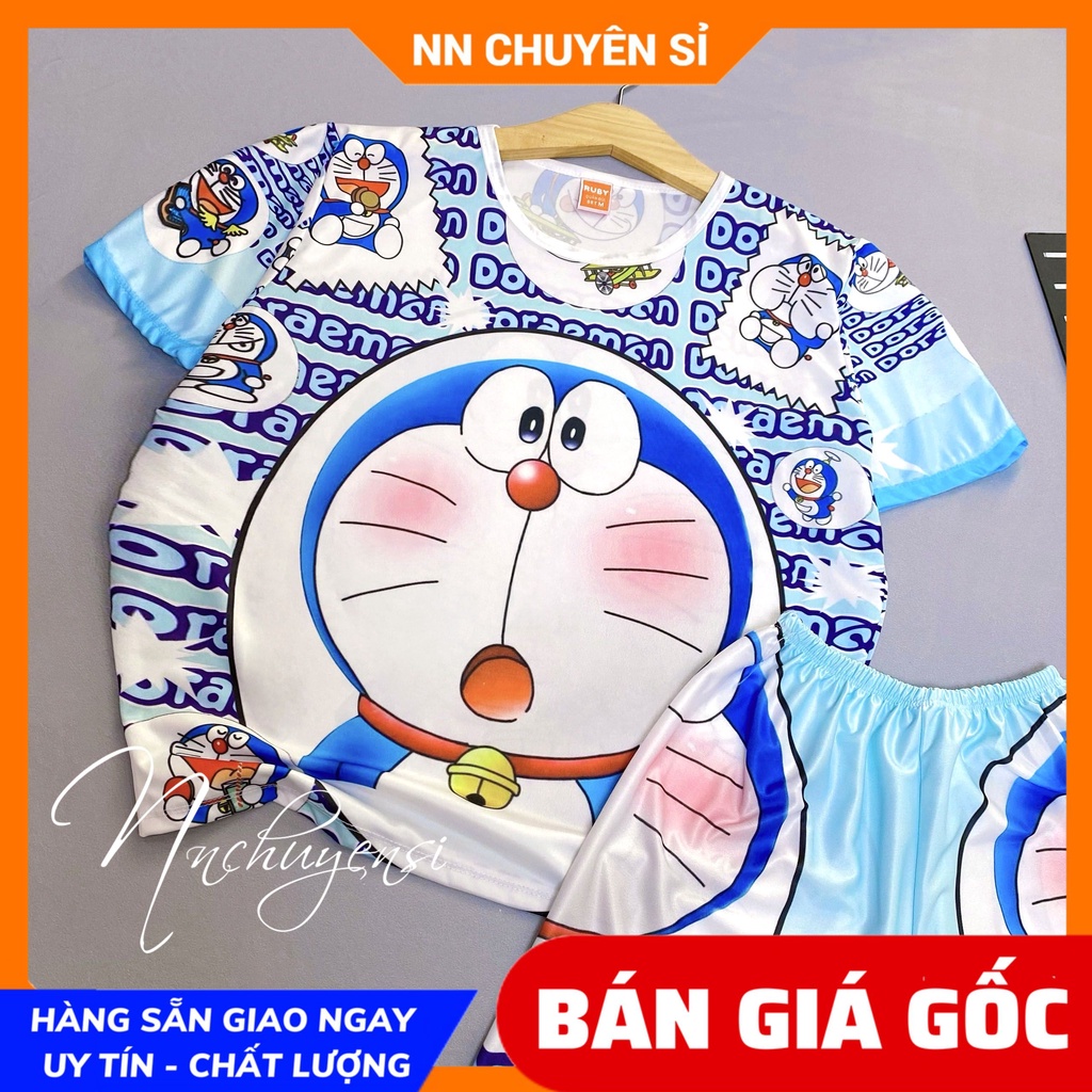 Đồ bộ thun đùi mặc nhà cho bé in hình gấu dễ thương chất thun mềm mát size đến 70kg DBRBD FULL SIZE
