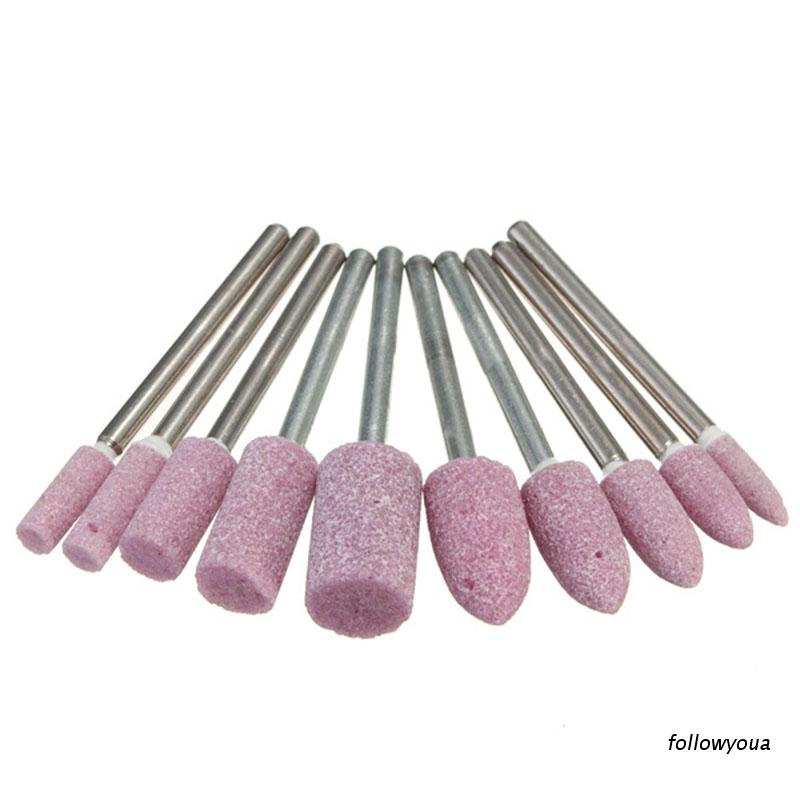 Bộ 10 đầu mài đánh bóng 1 / 8 "màu đỏ chuyên dụng mới