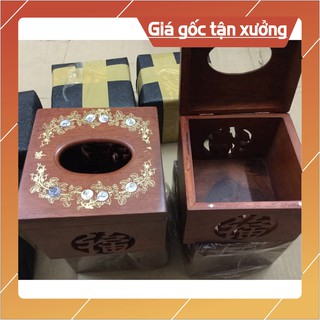 [Nội Thất Mộc] Hộp đựng khăn giấy vuông gỗ 100%