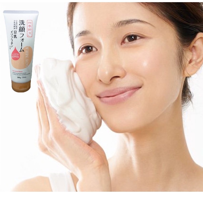 Sữa Rửa Mặt Kumano Soy Milk The Facial Foam đậu nành trắng da, mịn màng 200g