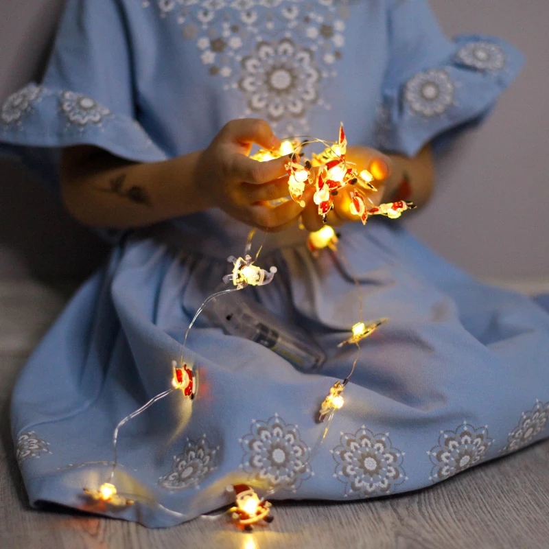 Dây đèn bóng led hình ông già noel/ người tuyết 3D độc đáo