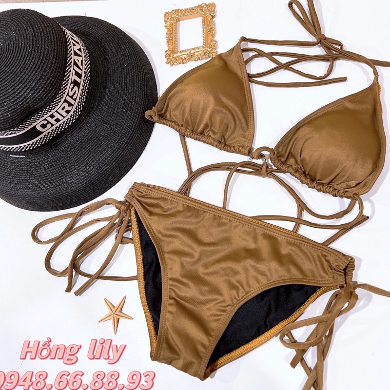 Bikini 2 mảnh buộc dây eo quyến rũ sexy bảng màu độc cực hot