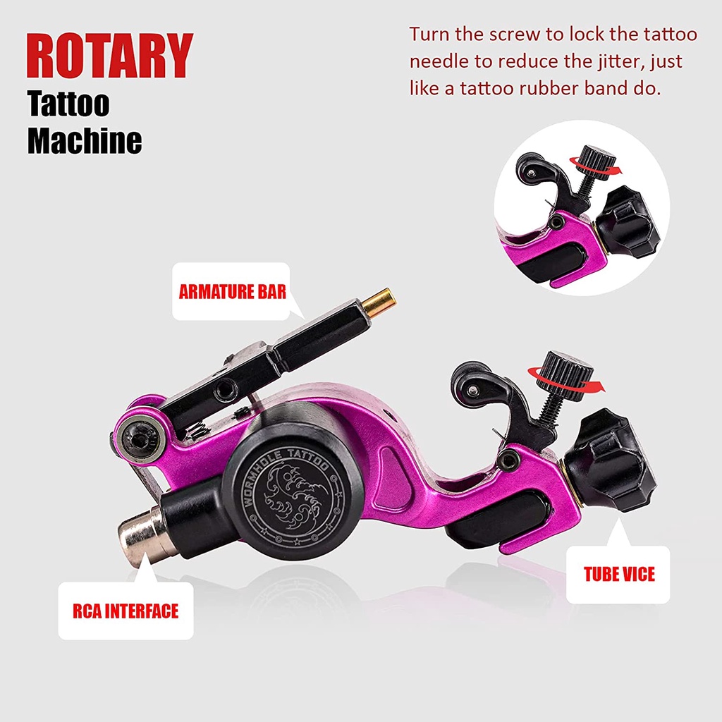 Súng Xăm Hình Dạng Xoay Màu Đen Chuyên Dụng Cho Nghệ Sĩ Xăm Hình