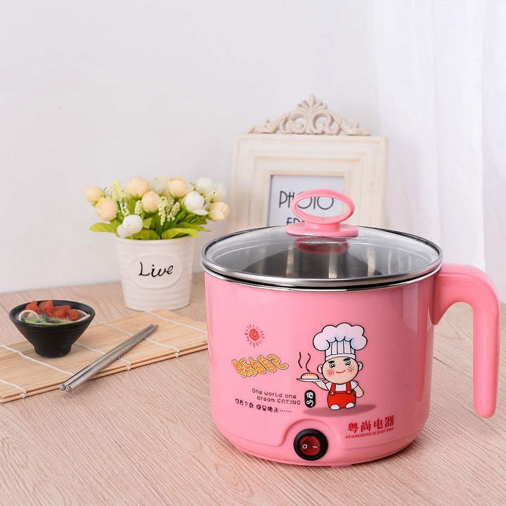 Ca Nấu Mì Siêu Tốc Dung Tích 1.8L,  Nồi Nấu Lẩu Mini Cầm Tay, Ca Mỳ Điện, GIAO MÀU NGẪU NHIÊN