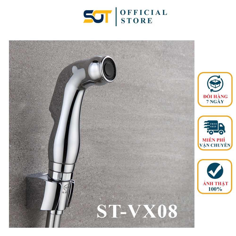 Bộ vòi xịt vệ sinh bồn cầu nhựa mạ Bóng ST-VX07 giá rẻ