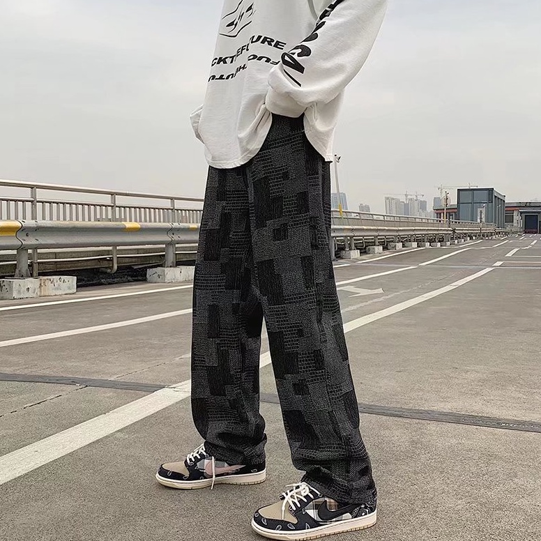 QuầN Bò Nam ỐNg ĐứNg Đen Jean Nam Trơn Quần Jeans Ống Rộng Plus Size Phong Cách Retro Hàn Cho Nam Fashion Quần Ống Suông Bigsize Quần Nam