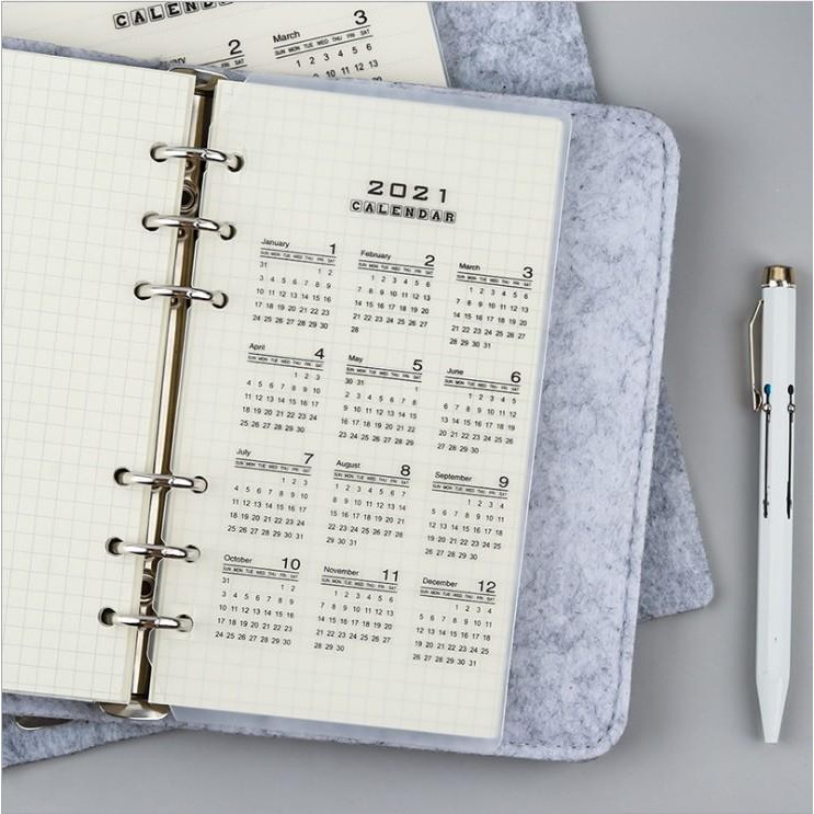 LỊCH CHO PLANNER A5/A6 2021