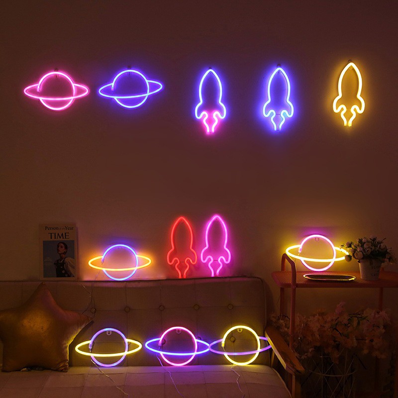 Đèn led Neon nhiều mẫu phù hợp làm đèn trang trí decor phòng ngủ
