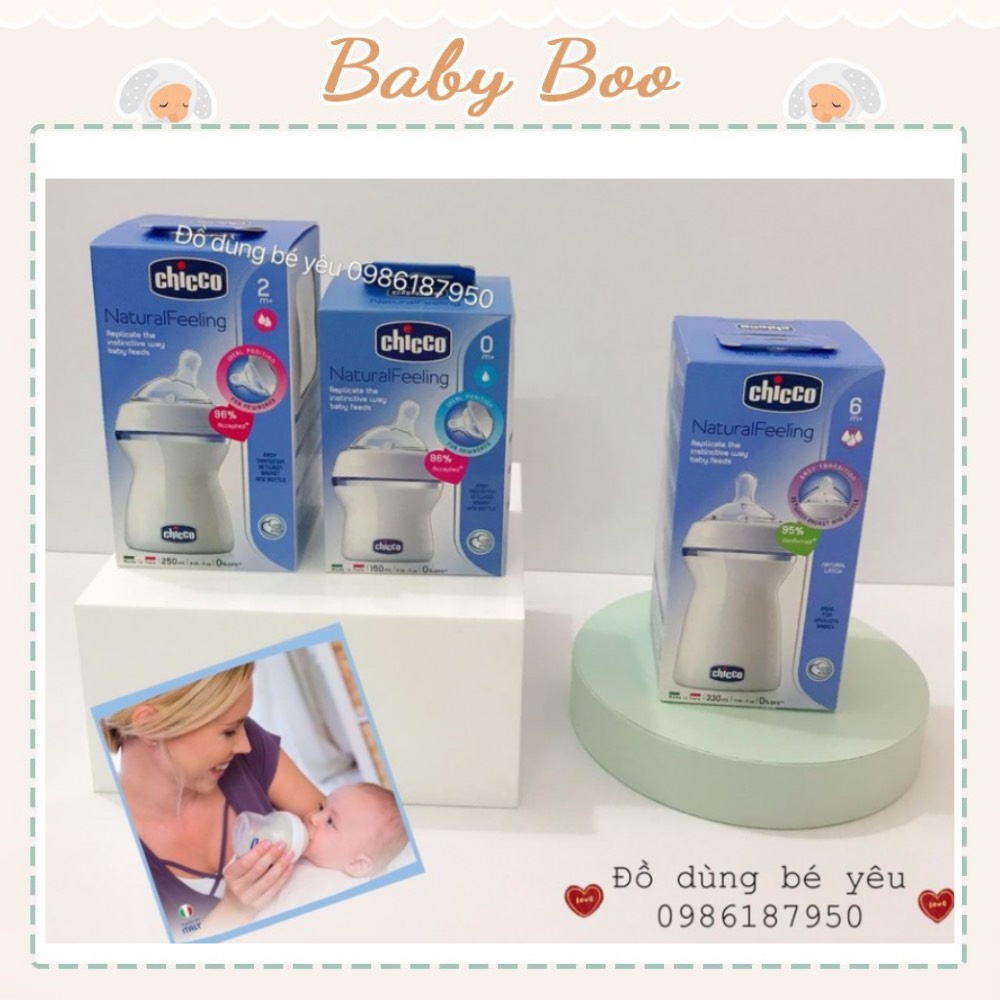 Bình sữa núm nghiêng Pisa Natural Feeling Chicco [ babyboo]