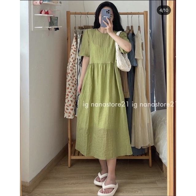 SÉT VÁY BABYDOLL kèm váy 2 dây chất đũi tơ Mao Mao Boutique